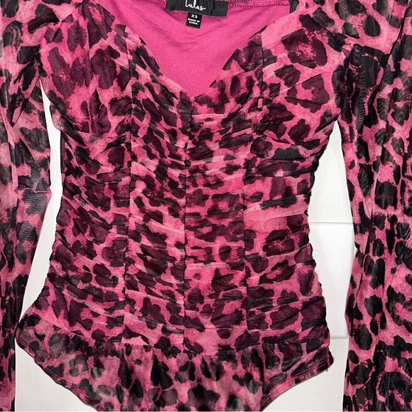 Lulu's Pink Leopard Print Bodysuit - Picture 3 of 6